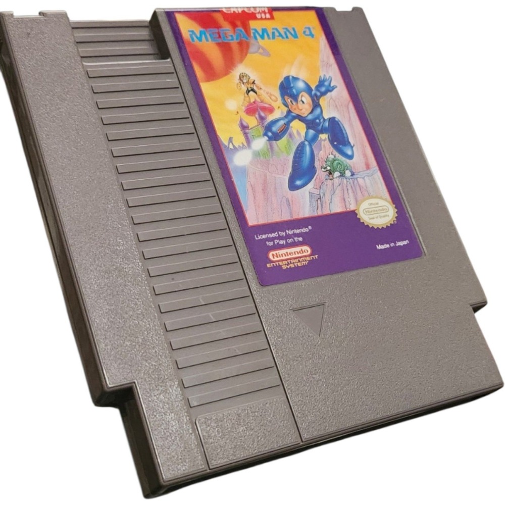 Mega Man 4 Nintendo NES Capcom NES-MV-USA Original Cartridge Grey 1991
